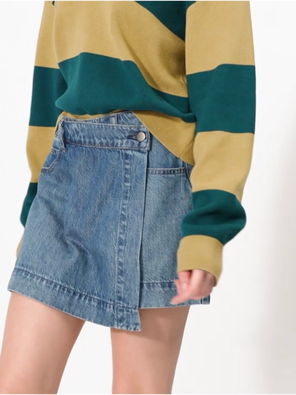 Zara Denim Wrap Mini Skort - Blue
